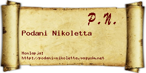 Podani Nikoletta névjegykártya